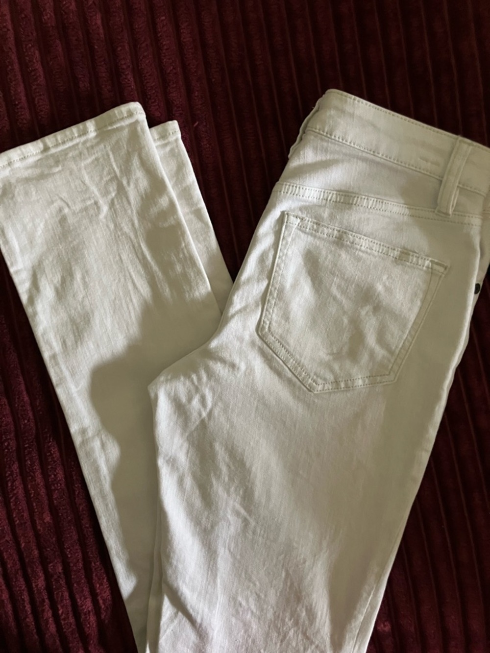 Lands' End Women's White Straight Leg Jeans